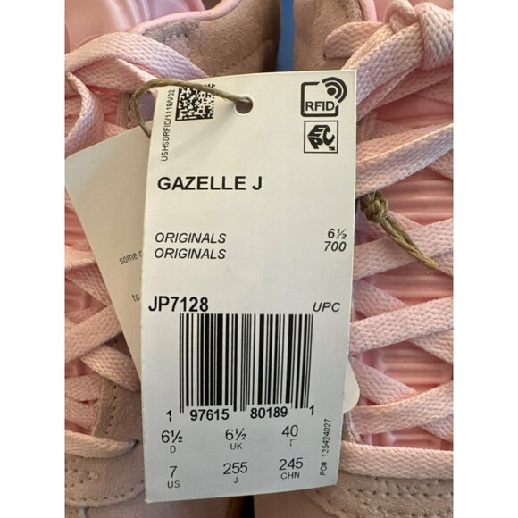 Adidas Gazelle Sneakers Pink Green Youth 7 Fits Women 8.5-9 Kids Girls Preppy - Picture 7 of 7